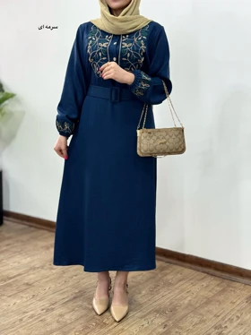 پیراهن مانتویی گلدوزی آیسو آذین