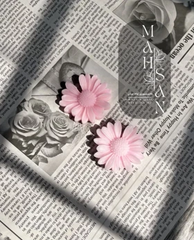 شمع دستساز گل بابونه رویایی صورتی (هنردست)