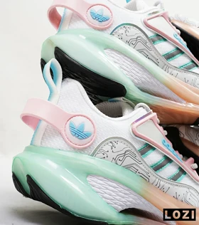 کفش کتانی مردانه و زنانه سفید گلبهی پسته ای ADIDAS BONCE