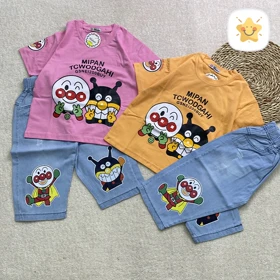 تیشرت شلوارک جین دخترانه طرح joker مناسب 7 تا 10 سال