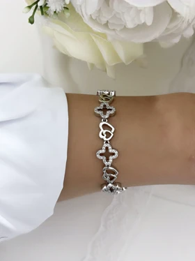 دستبند سیلور ونکلیف نگینی965