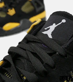 کفش کتانی ساق‌دار مردانه مشکی زرد Nike air jordan 4
