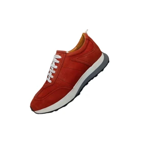 اسپرت بندی روزمره چرم طبیعی مدل آریا گوجه ای