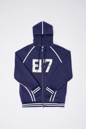 کت زیپ‌دار آبی سرمه ای مردانه مدل 87 M3543