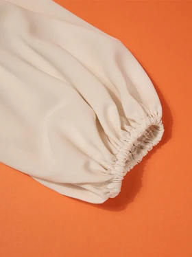 بلوز زنانه آستین بلند یقه کرواتی مچ کشی کرپ 40105