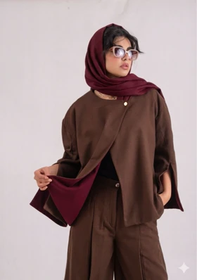 ست کت شلوار دو رو chocolate cherry