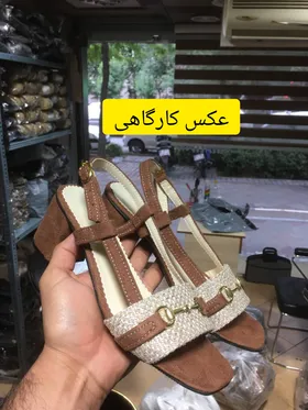 صندل مجلسی و تابستانه زنانه پاشنه پنج سانت کنفی