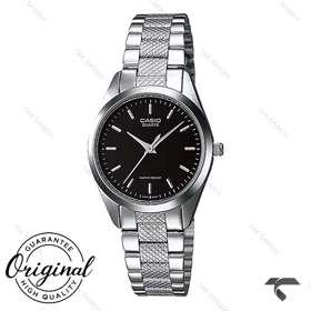 ساعت کاسیو بند فلزی LTP-1274D-1A زنانه صفحه مشکی Casio-10277-L