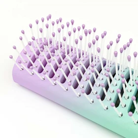 برس مو زنانه فانتزی مدل منفذ دار رنگ پاستلی