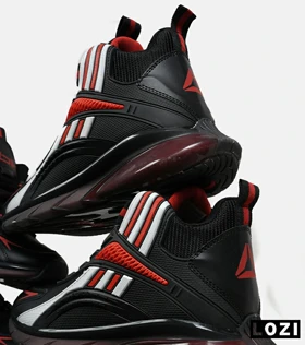 کفش کتانی ساق‌دار مشکی قرمز سفید Reebok Shaq Attaq