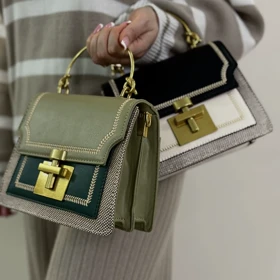 کیف زنانه دوشی دو رنگ وارداتی کد 2112