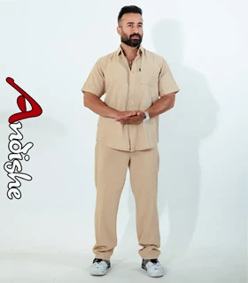 پیراهن شلوار کتان کنفی آروین