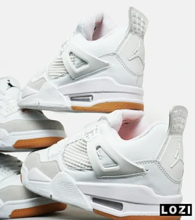 کتانی ساق‌دار زنانه و مردانه سفید Nike air jordan 4