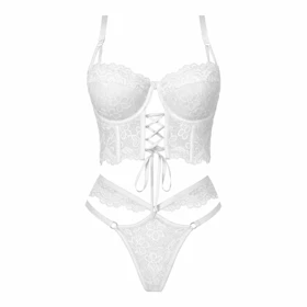 ست فانتزی فنردار رنگ سفید برند گلوریا کد 1212