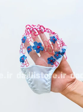ست شورت و سوتین فنردار تور و دانتل گل‌دار هانیس Hanis