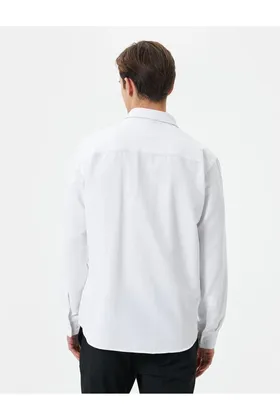 پیراهن کلاسیک آستین بلند دکمه دار 4SAM60014HW