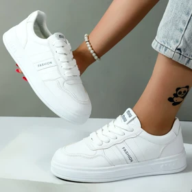 کفش کتانی ونس زنانه مدل فشیون fashion رنگ سفید