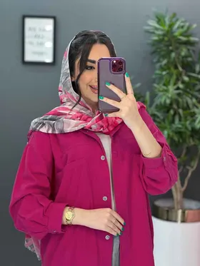 مانتو شومیزی دکمه مخفی پایین هلالی