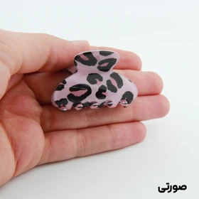 کلیپس دخترانه مدل بند انگشتی طرح صخره پلنگی (صورتی)