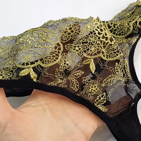 ست شورت و سوتین برتافنردارکد 2420-BBG مشکی طلایی