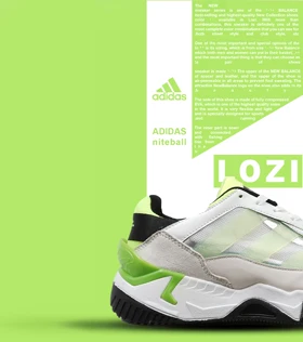 کفش کتانی مردانه سفید سبز ADIDAS niteball 2.0