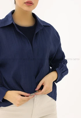 شومیز جلو پیچ تنسل کد1005286