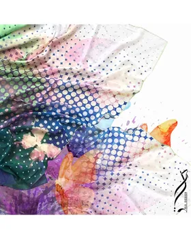 روسری مجلسی زنانه طرح پروانه