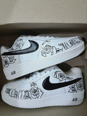 کفش اسپرت نایک ایرفورس مدل air force طرح Black rose nike کد 143095