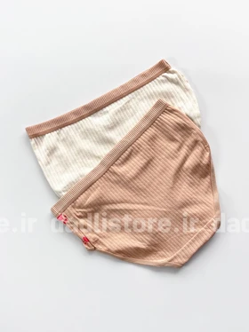 شورت اسلیپ نخ پنبه عروسکی خط‌دار طرح سگ