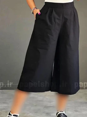 شلوار واید پشت کمرکش لینن
