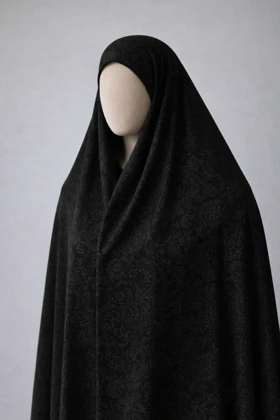 پارچه چادر مشکی طرح دار برند رولنس اصل کره ای کد 104