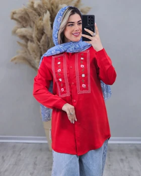 شومیز مانتویی گلدوزی