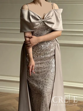 ماکسی دکلته پاپیونی کارشده نجلا