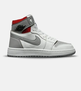 کفش کتانی مردانه و زنانه ساق‌دار سفید طوسی قرمز NIKE jordan 1 مدل 8344