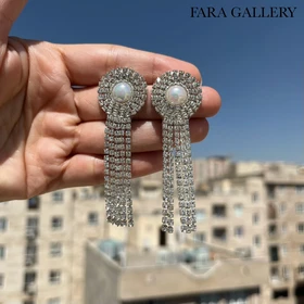گوشواره مروارید و نگینی کدEF16