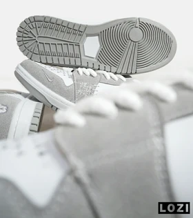 کفش کتانی مردانه و زنانه طوسی سفید نایک NIKE jordan Vodoo مدل 6061