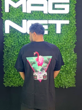 تیشرت لش طرح فلامینگو سفید