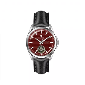 ساعت مچی واینر مردانه چرم صفحه قرمز اتوماتیک WA.25400-D