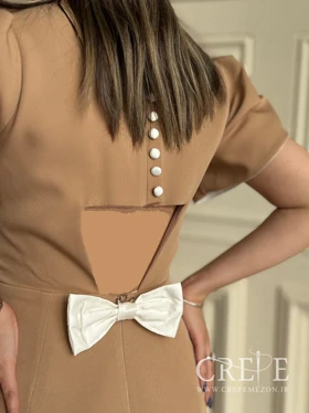 پیراهن عروسکی دکمه نما پاپیونی