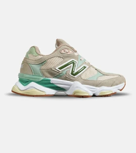 کفش کتانی مردانه و زنانه کرم گلبهی سبز NEW BALANCE 9060 مدل 7285