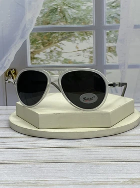 عینک آفتابی پرسول مدل P6807 سبک خلبانی فریم کائوچو سبک عدسی پلیکربنات UV400 پلاریزه