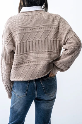 بافت آستین بلند طرحدار زنانه