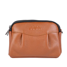 کیف دوشی چرم زنانه 707 (قهوه ای عسلی)