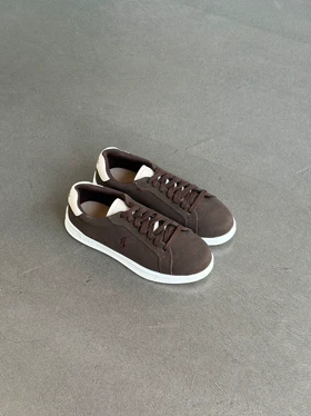 کتانی قهوه‌ای مخمل POLO