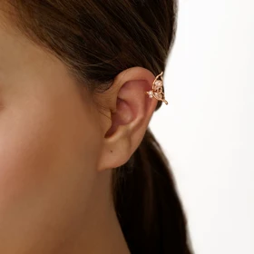 ایرکاف نگین‌دار طرح پروانه برند ژوپینگ ، نیازی به سوراخ گوش ندارد روی گوش فیکس میشه