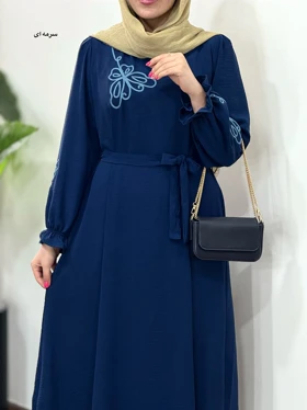 پیراهن مانتویی گلدوزی یامین