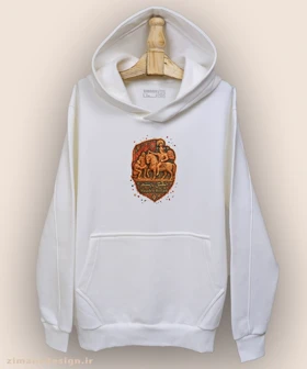 هودی مردانه و زنانه طرح نقش رستم تلفیق با هنر فرش ایرانی