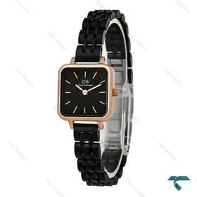 ساعت مربعی دنیل ولینگتون زنانه مشکی قاب رز DW-8016-L