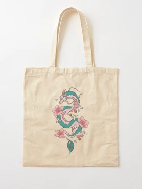 توت بگ طرح Chihiro Spirited Away - Haku Dragon With Paper Birds کد 271721