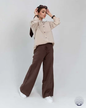 شومیز زنانه لینن کرمی روشن H&M